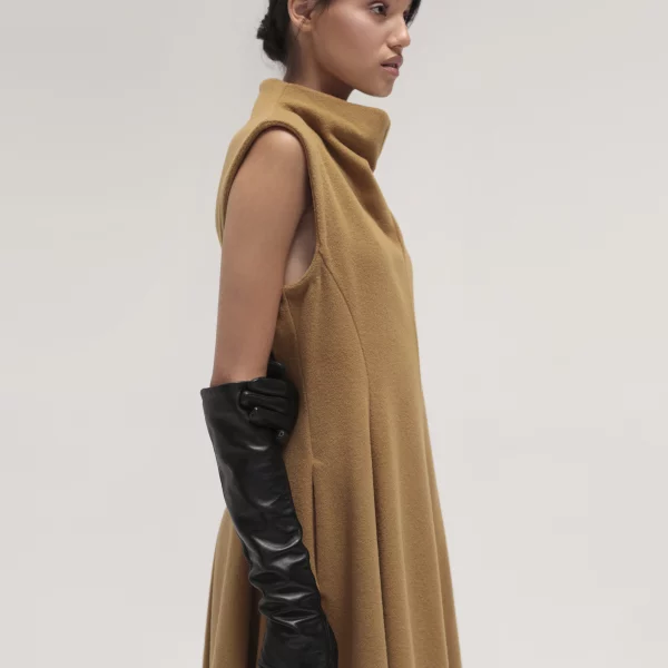 Camel Cashmere Sleeveless Dress