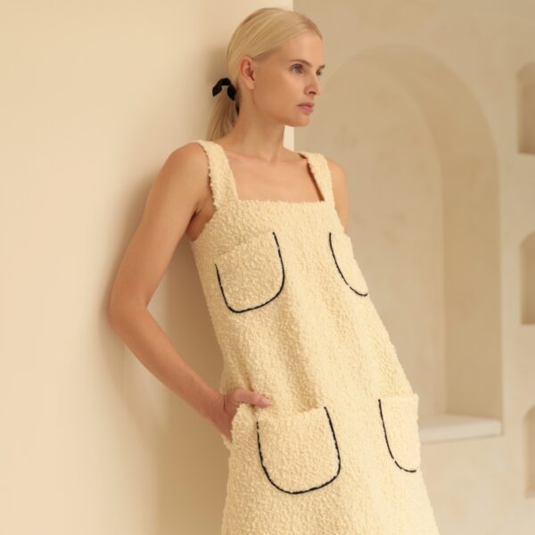Milk White Wool Dress