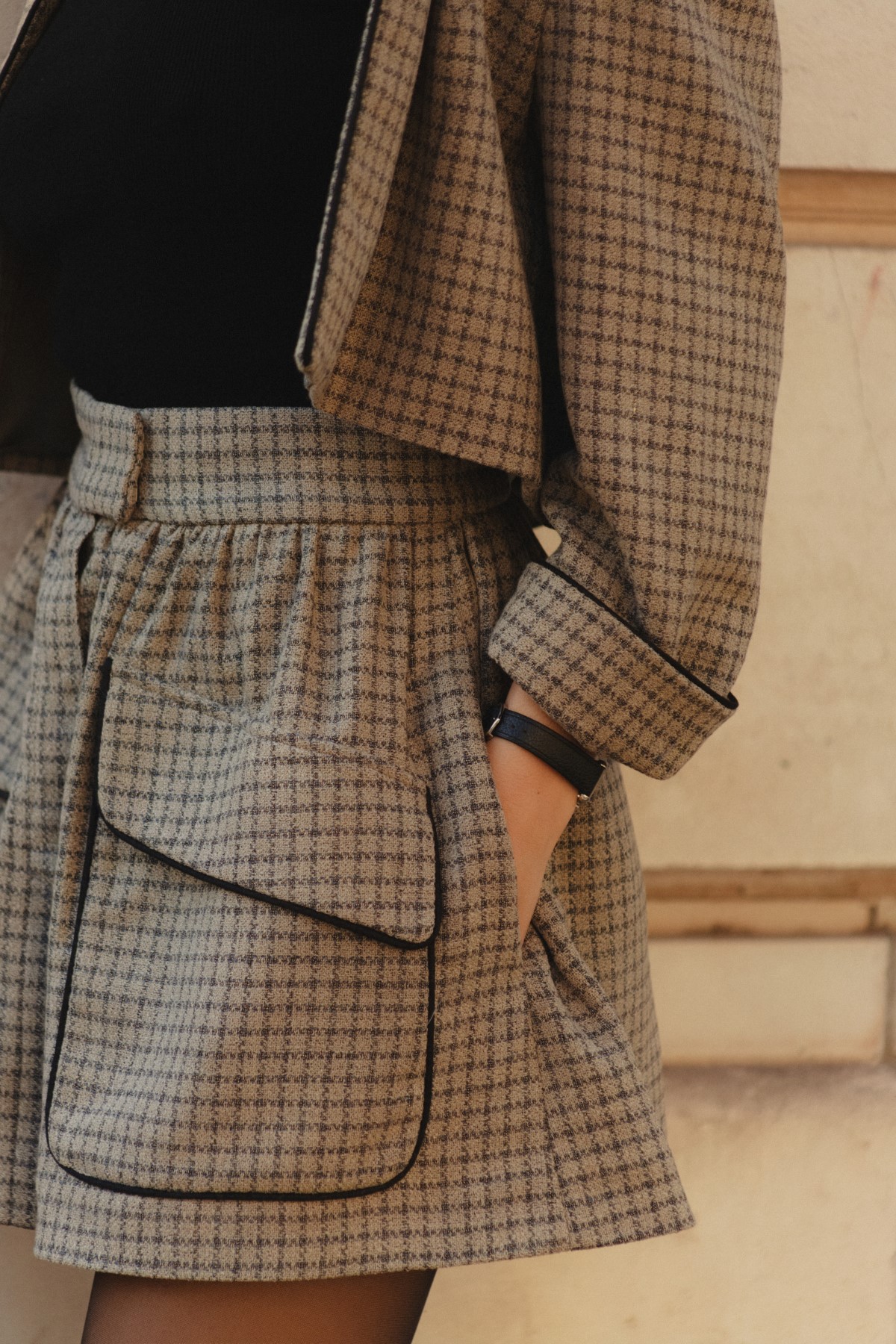 Plaid 100% Wool Set